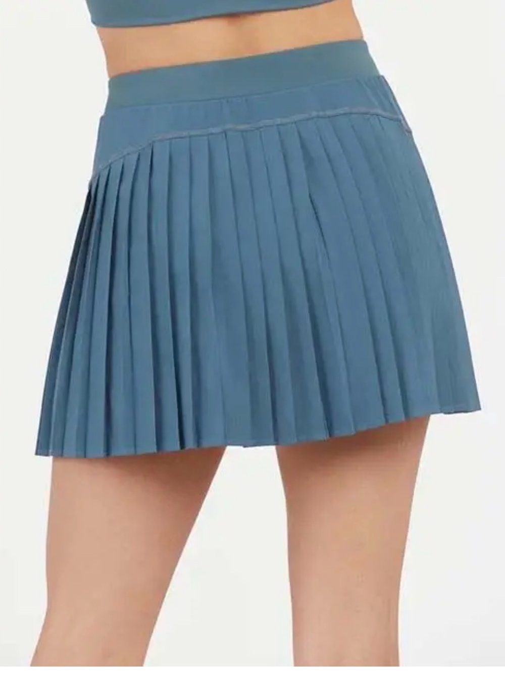 SPANX Pleated Skater Skirt in Teal - Picture 2 of 9
